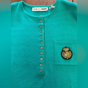 VTG Claus women’s 3X green sweater.